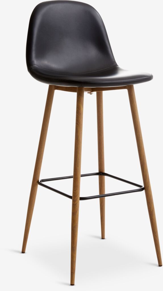 JONSTRUP Banqueta JONSTRUP, imitação de couro preto/cor carvalho