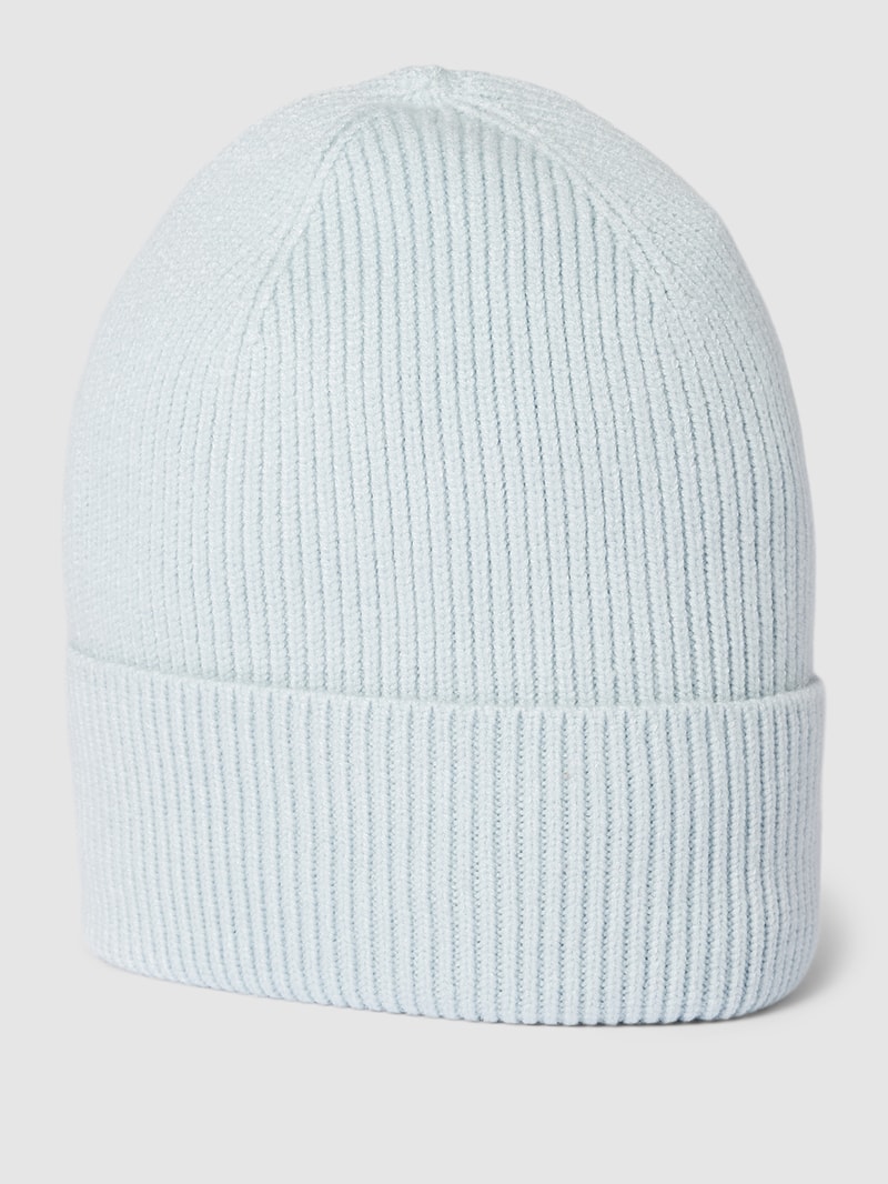 Beanie mit breitem Umschlag Modell 'ZENNA' in hellblau