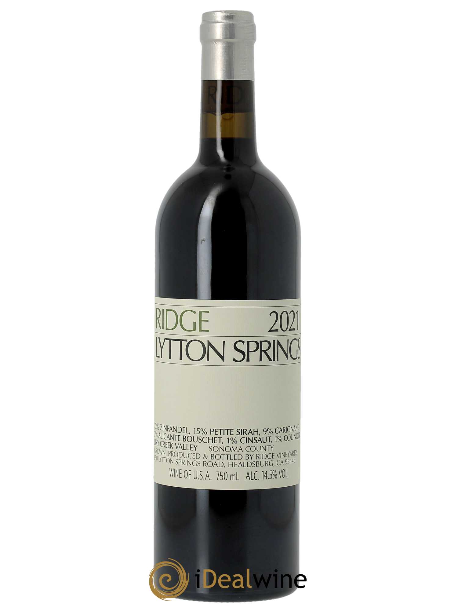 Dry Creek Valley Ridge - Lytton Springs Ridge Vineyards  2021 - Lot de 1 Bouteille