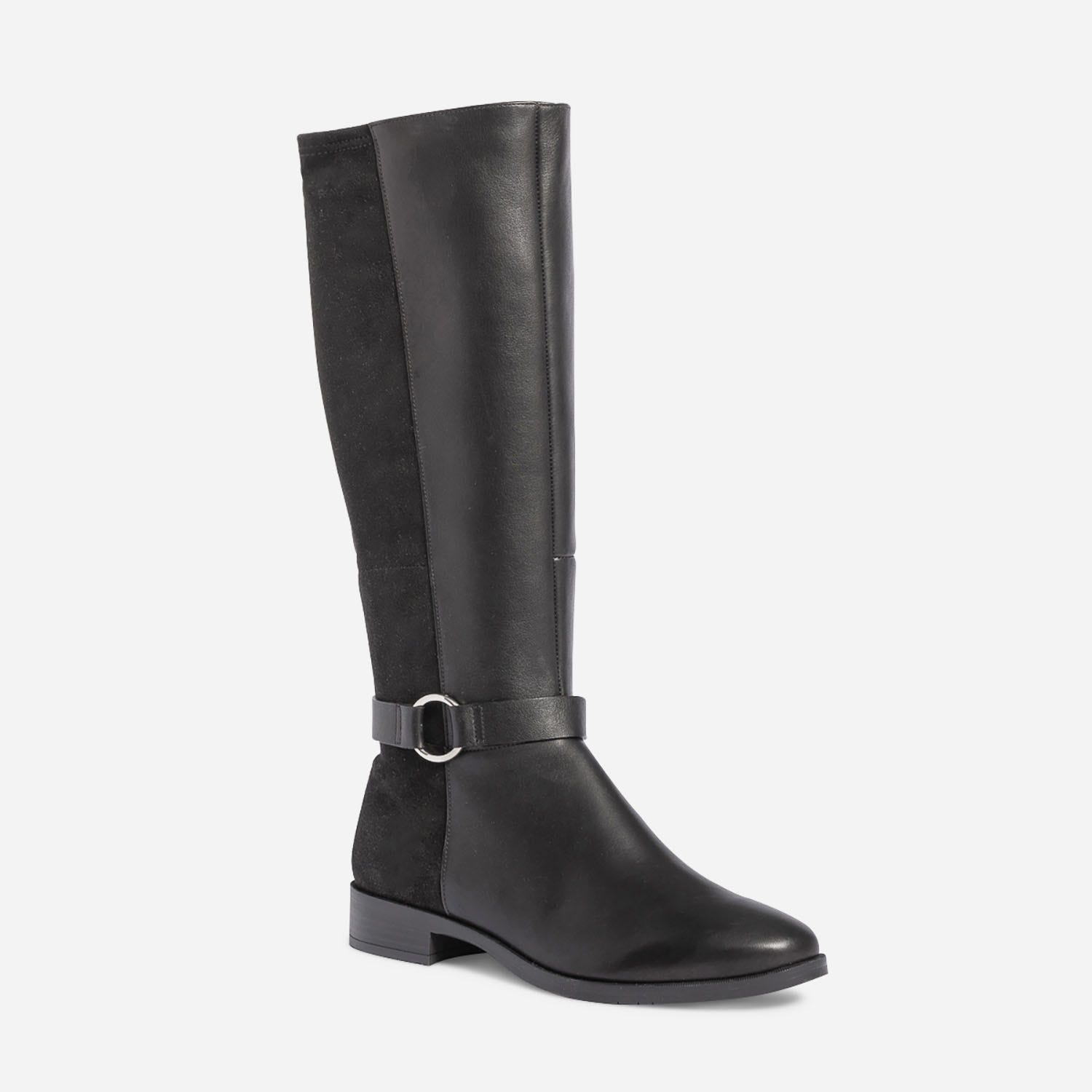 Botte ERAM FLEX noire en cuir bi matière