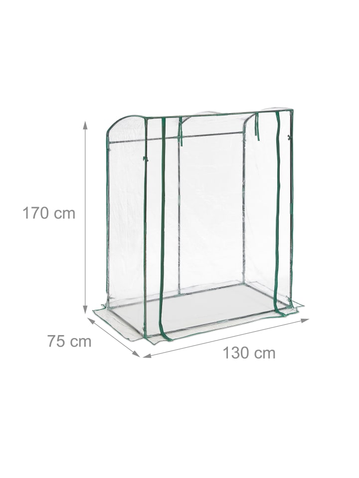 relaxdays Tomatengewächshaus in Transparent/ Grün - (B)130 x (H)170 x (T)75 cm günstig kaufen onesize