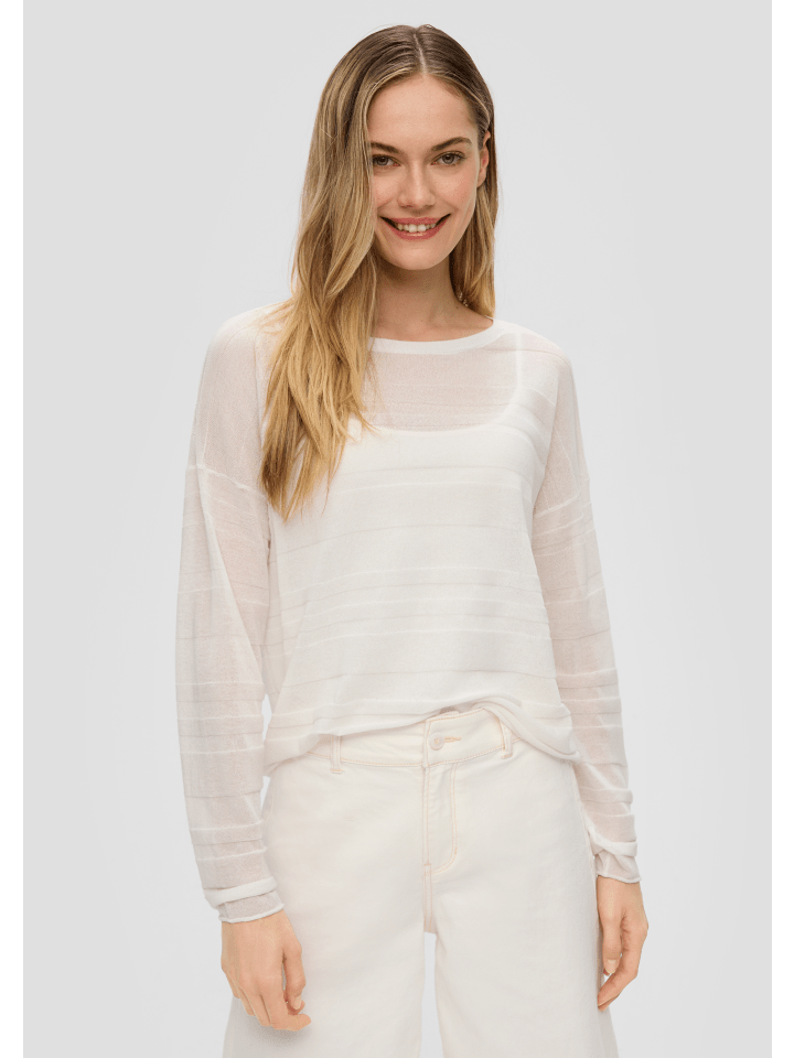 s.Oliver Strickpullover langarm in Creme günstig kaufen