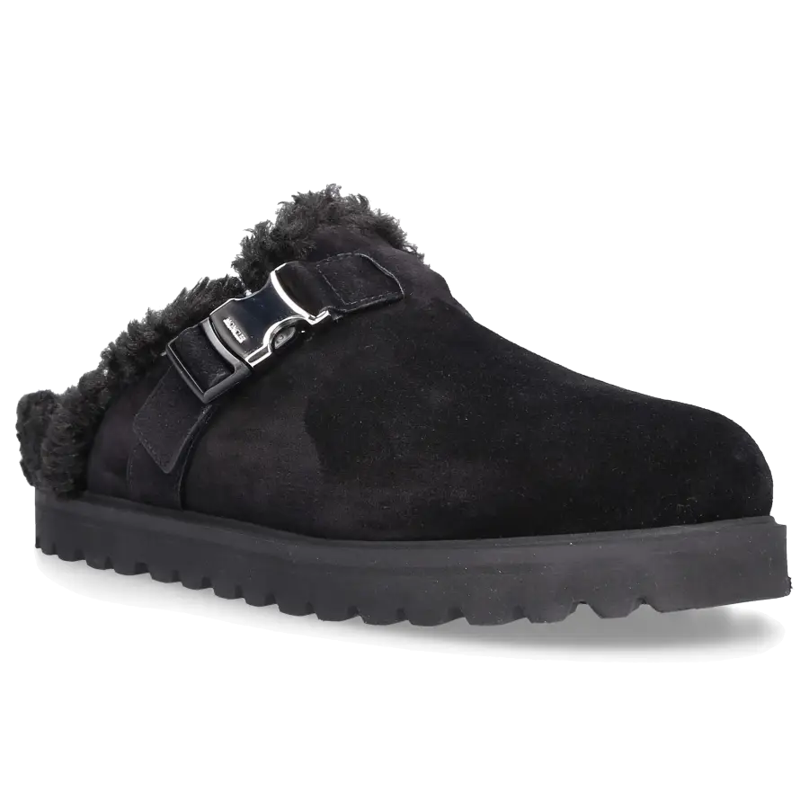 Moncler - Hausschuhe MON MULE Veloursleder - schwarz