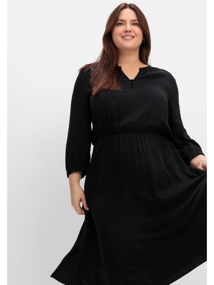 sheego Tailliertes Kleid in schwarz günstig kaufen