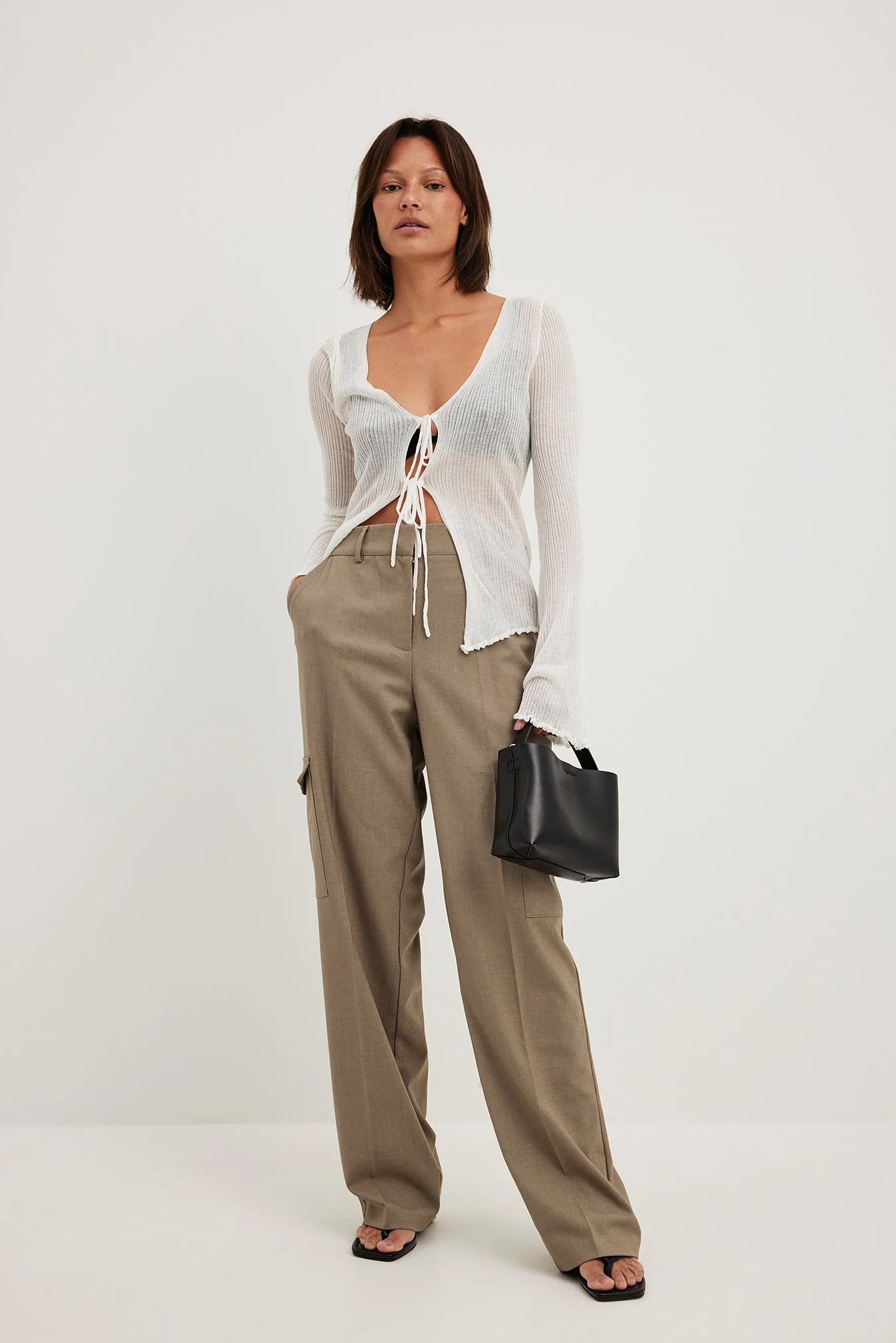 Cargo-Anzughose mit mittelhoher Taille
