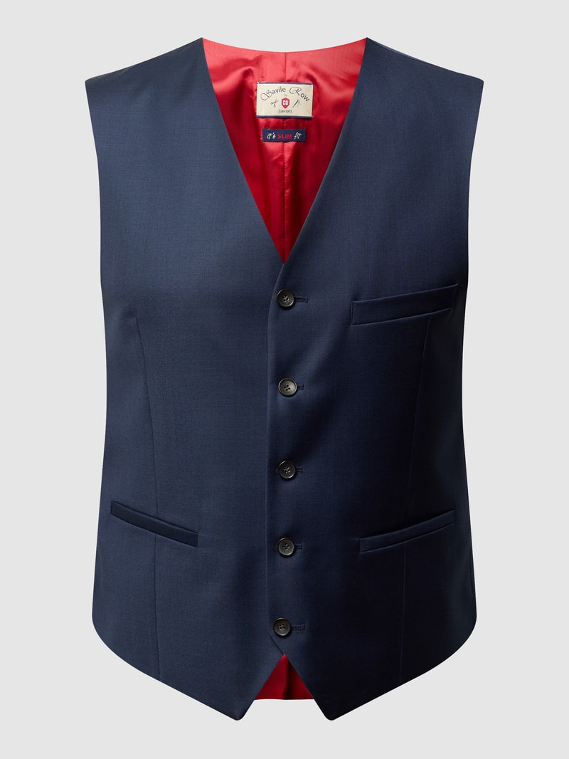 Slim Fit Weste aus Schurwolle - 'Savile Row' in blau