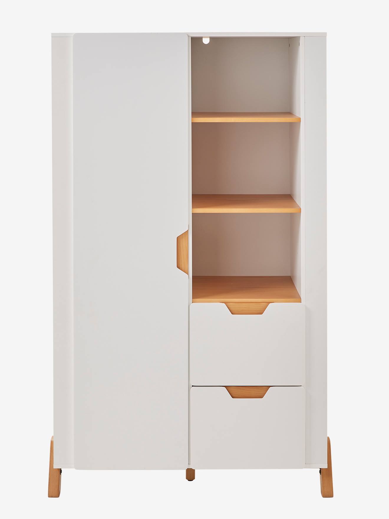 Vertbaudet Kinder Kleiderschrank PIROUETTE mit Bücherregal - weiß