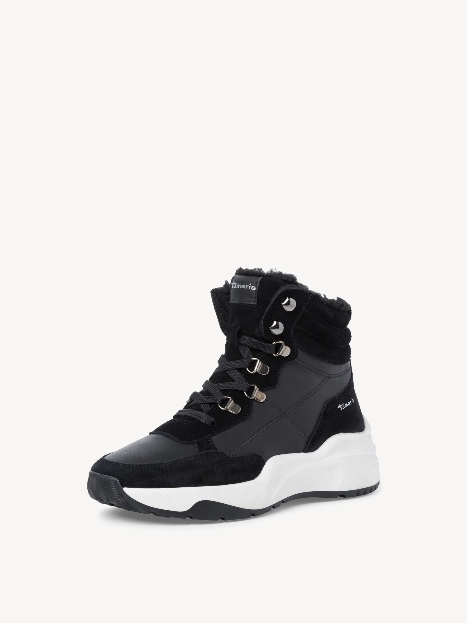 Bottine en cuir - noir doublure chaude