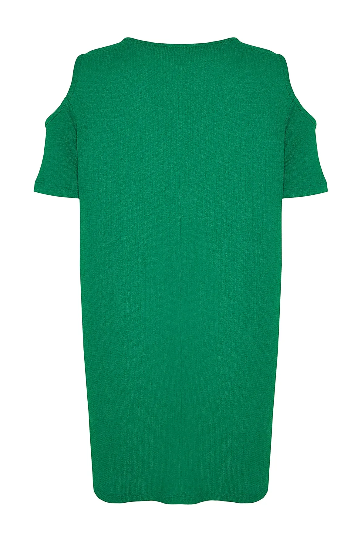 Trendyol Curve  Grünes, detailliertes Strickkleid mit A-Linien-Ausschnitt TBBSS22EL2986