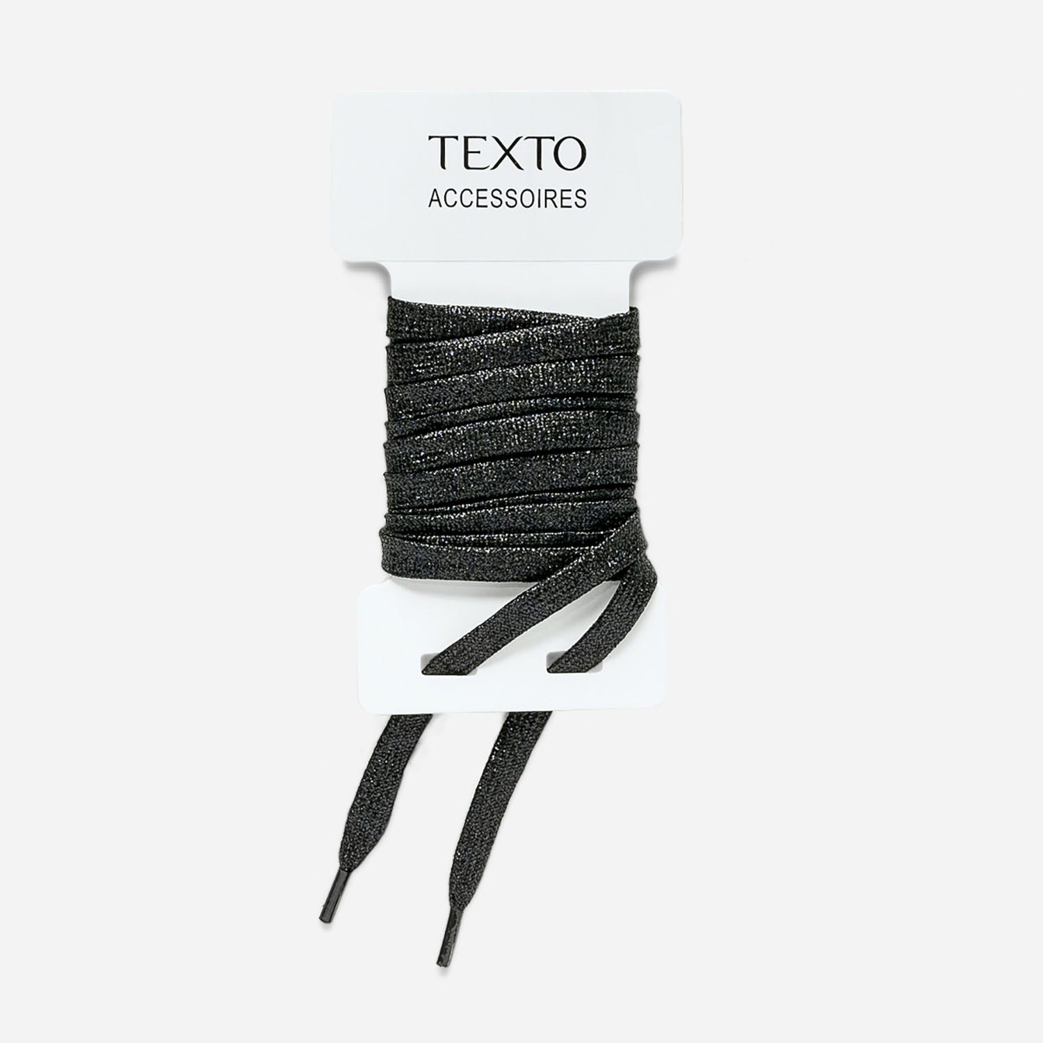 Lacets TEXTO noir enduit pailleté
