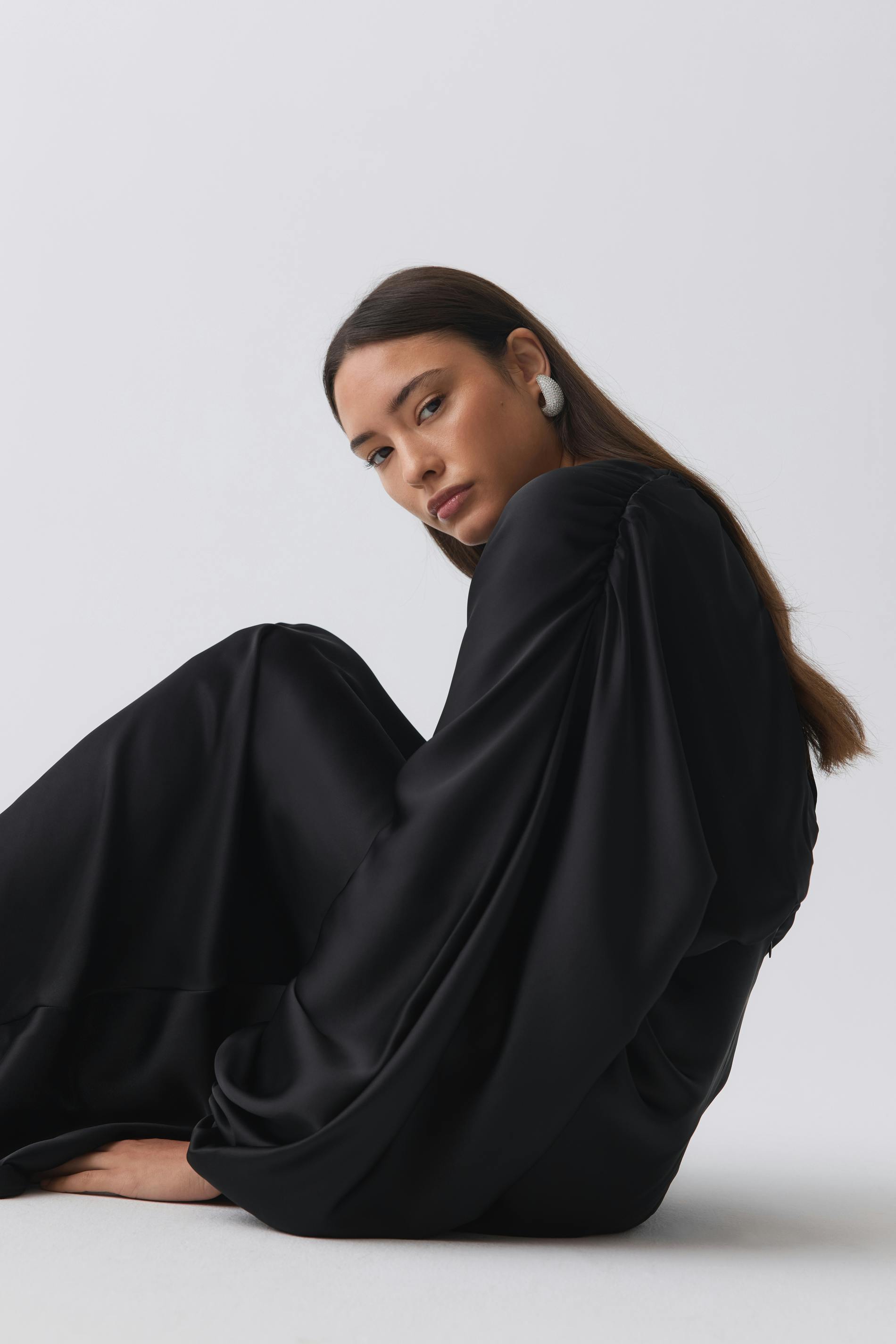 Satin midaxi dress