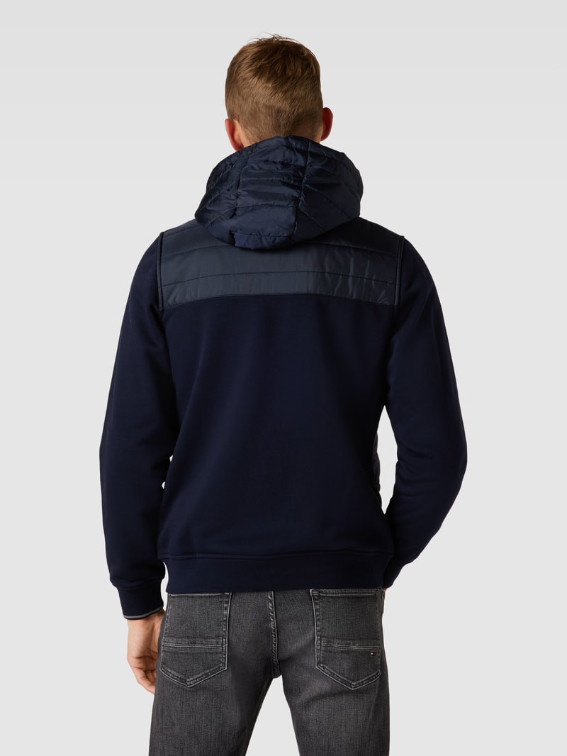Sweatjacke mit Stepp-Einsatz in marineblau