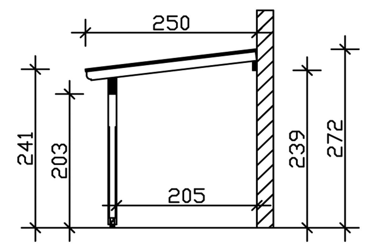 Skanholz Terrassendach Ravenna, BxT: 434x250 cm, Bedachung Doppelstegplatten, 434 cm Breite, verschiedene Tiefen