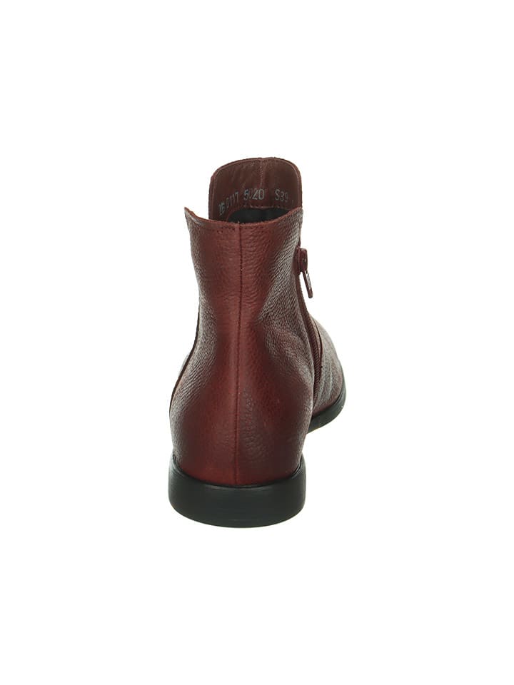 Think! Leder-Ankle-Boots in Bordeaux günstig kaufen