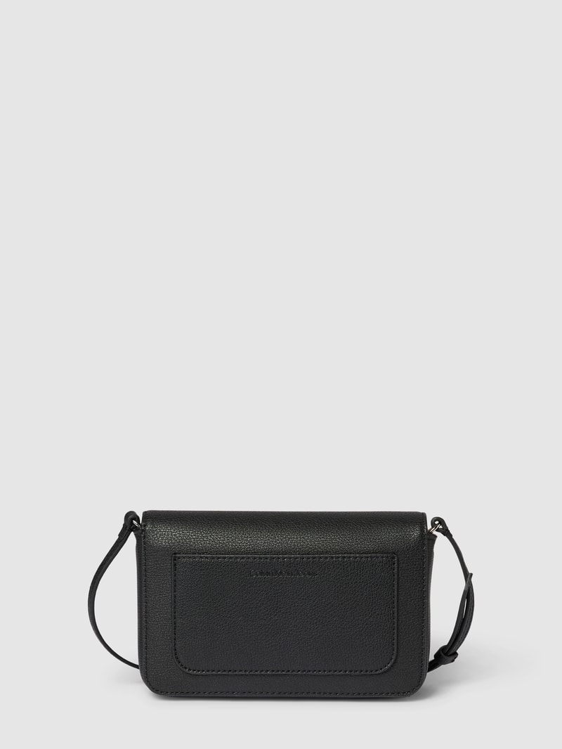 Handtasche mit Label-Applikation Modell 'MINIMAL' in schwarz