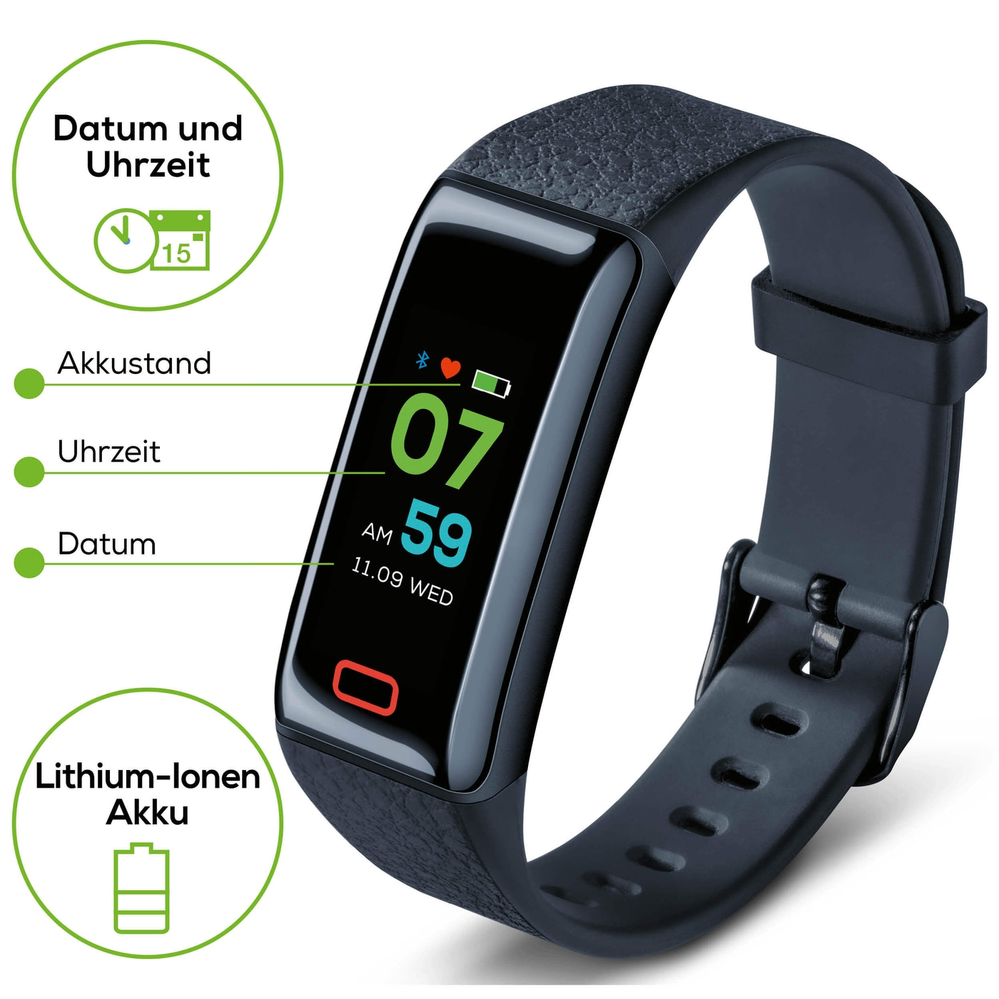 Beurer Aktivitätssensor AS 98 Pulse-Fitnessuhr mit Nachrichtenfunktion, Pulsmessung, Schlaf- & Aktivitätstracking