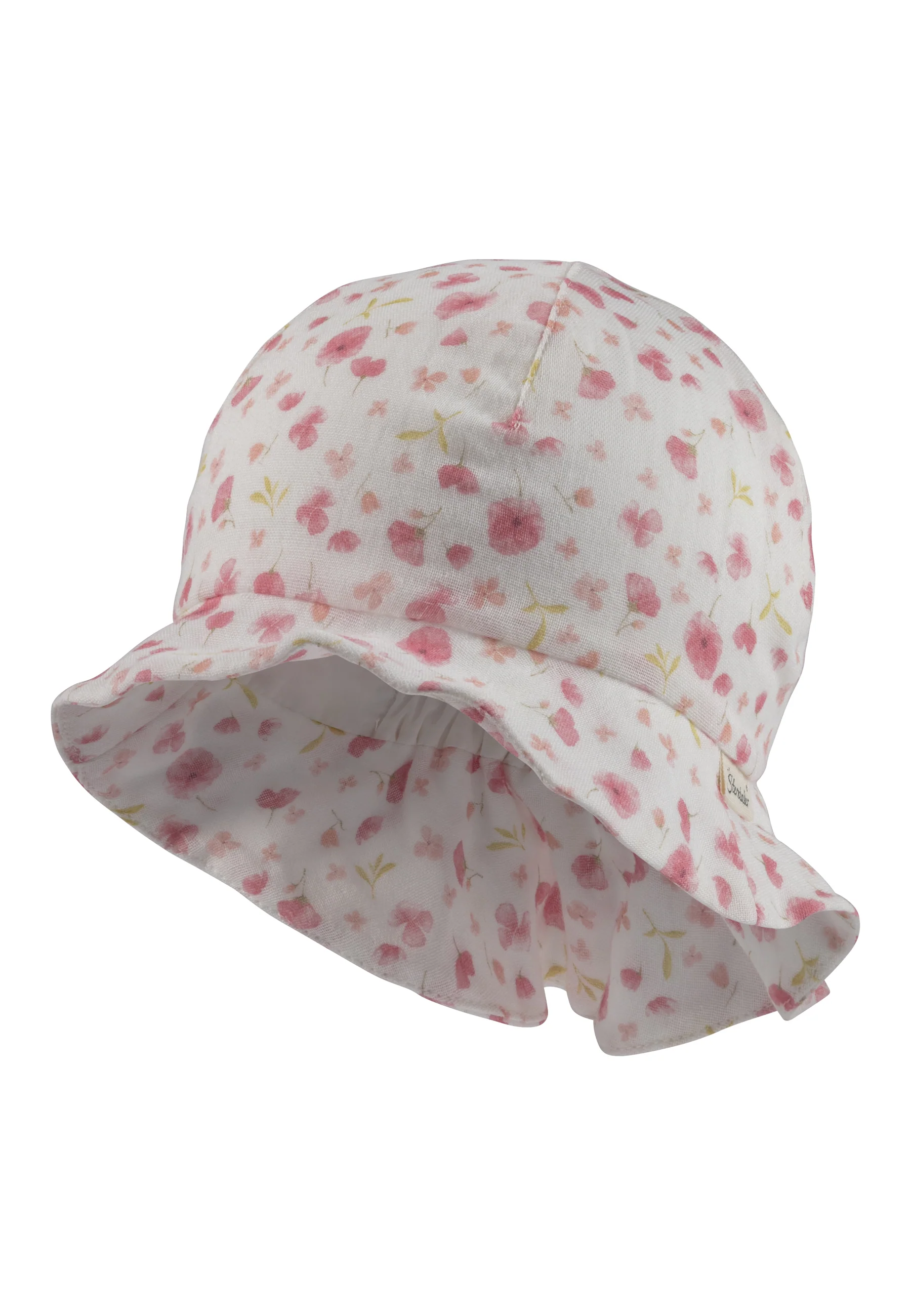 Sonnenhut bedruckt mit kleinen Blumen in ecru