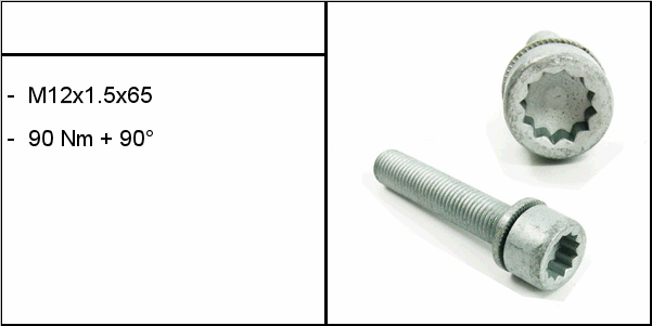 11612K Schraube M12X1.5X65 10.9, 2 Stück - ATU