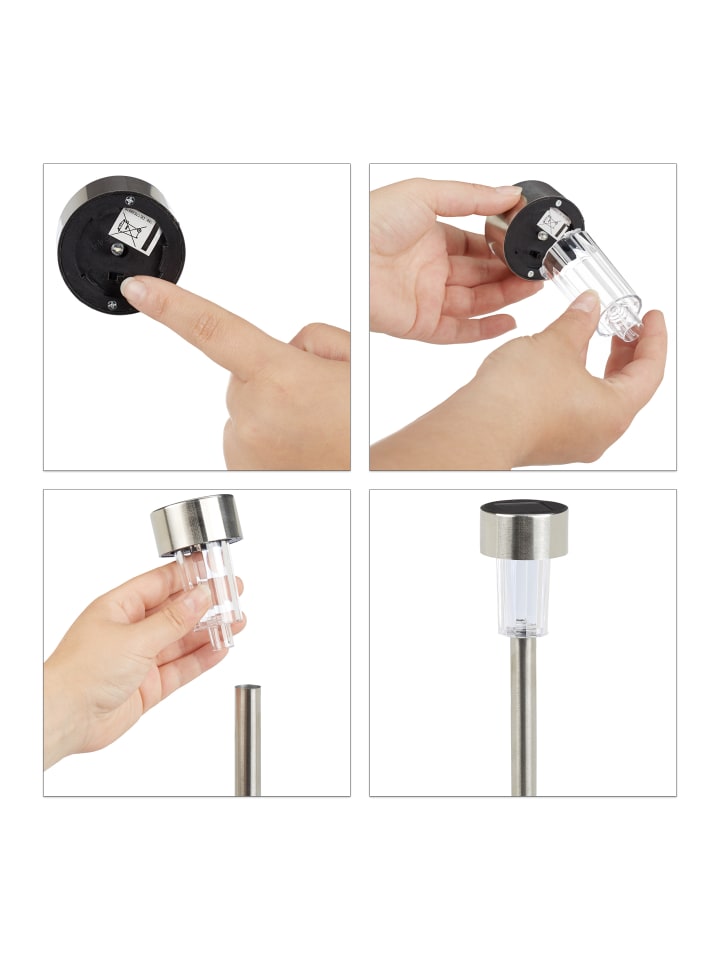 relaxdays 40x Solarleuchte in Silber günstig kaufen onesize