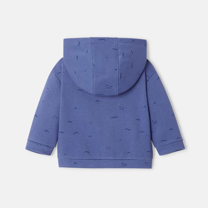 Sweat pressionné à capuche en molleton bleu mixte Absorba