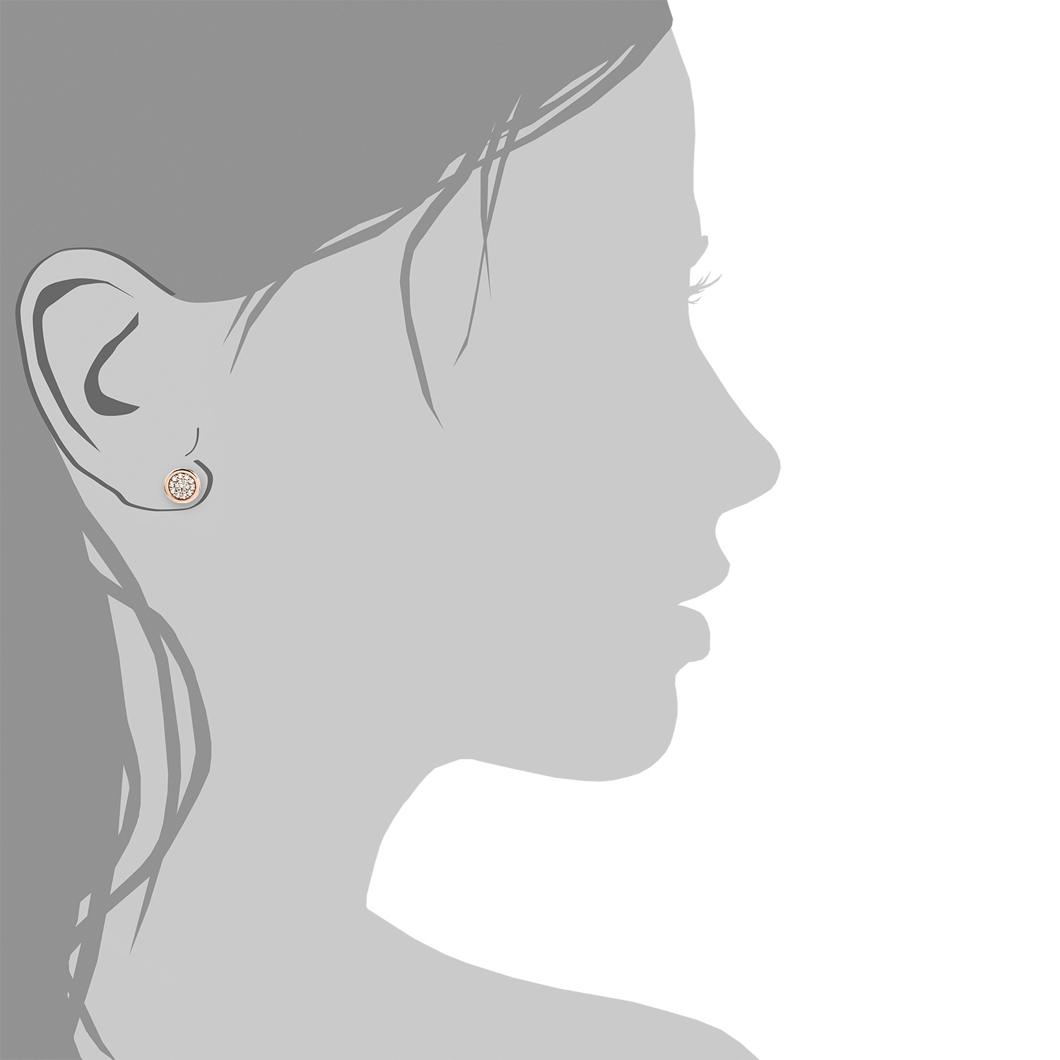 Ohrstecker für Damen. 925 Sterling Silber. Zirkonia synth.