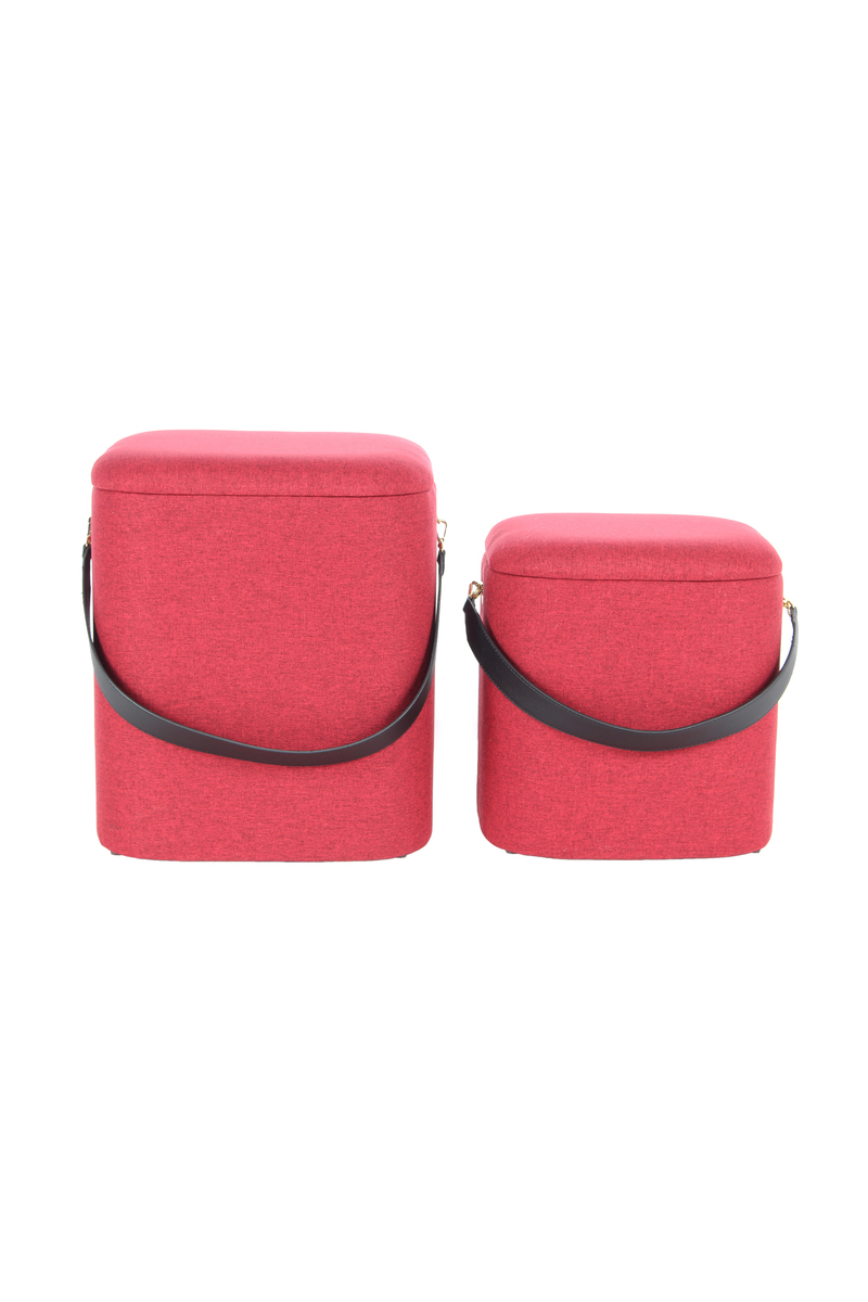 Kayoom Hocker Arabella 225 2-er Set Rot / Schwarz