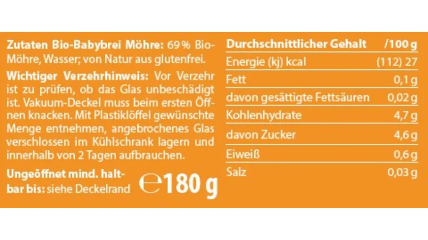 SPRÖSSLINGE Babybrei Möhre 180 g