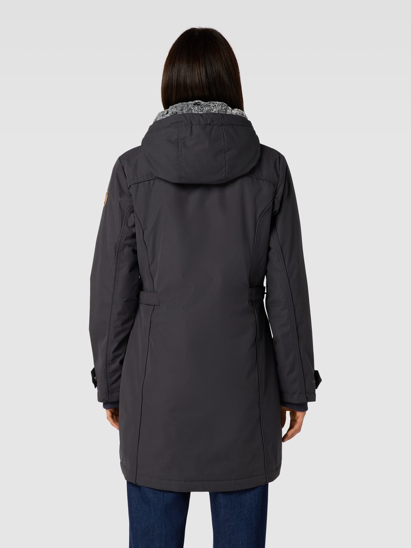 Jacke mit Label-Applikation in marineblau