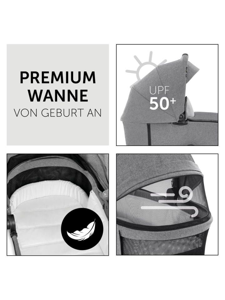 Hauck 3in1 Kinderwagen-Set Vision X Trio Set Silver in grau günstig kaufen onesize