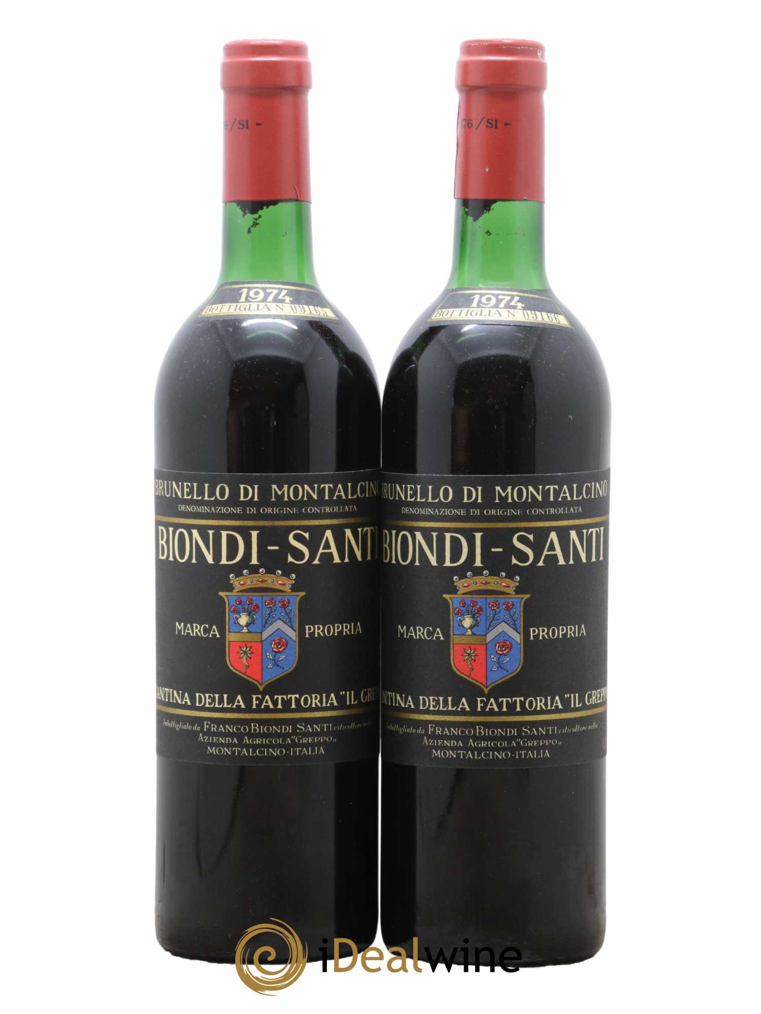 Brunello di Montalcino DOCG Biondi-Santi Tenuta Greppo  1974 - Lot de 2 Bouteilles
