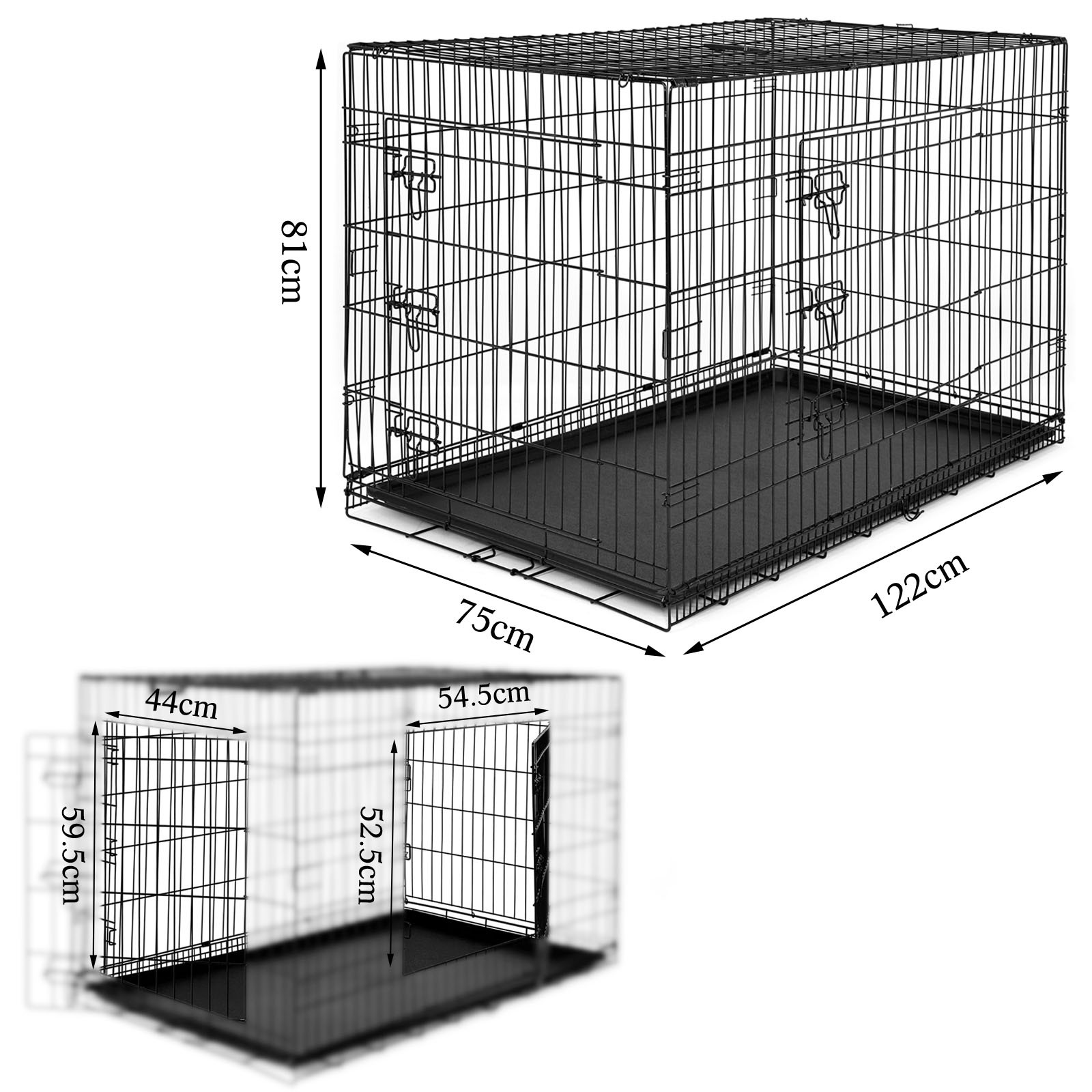 Lionto Transportboxen & Gitterboxen Lionto Hundetransportkäfig Tiertransportbox Hundebox Größe (S) 45x31x36 cm XXXL