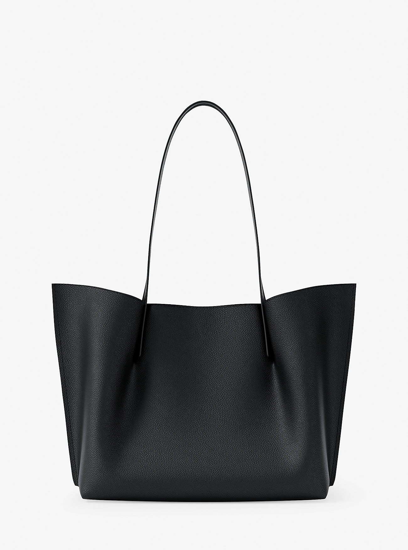 Emilia Large Pebbled Leather Tote Bag - BLACK