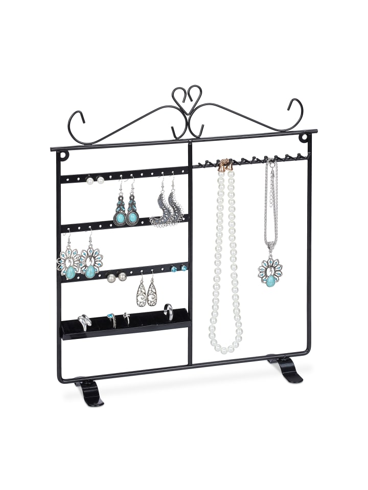 relaxdays Schmuckhalter in Schwarz - (B)31,5 x (H)34 x (T)9 cm günstig kaufen onesize