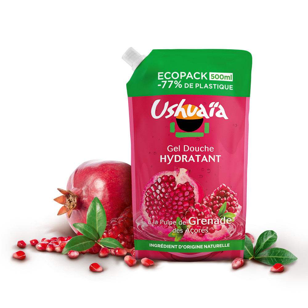 ushuaïa Pulpe de Grenade des Açores Gel Douche Ecopack  Hydratant