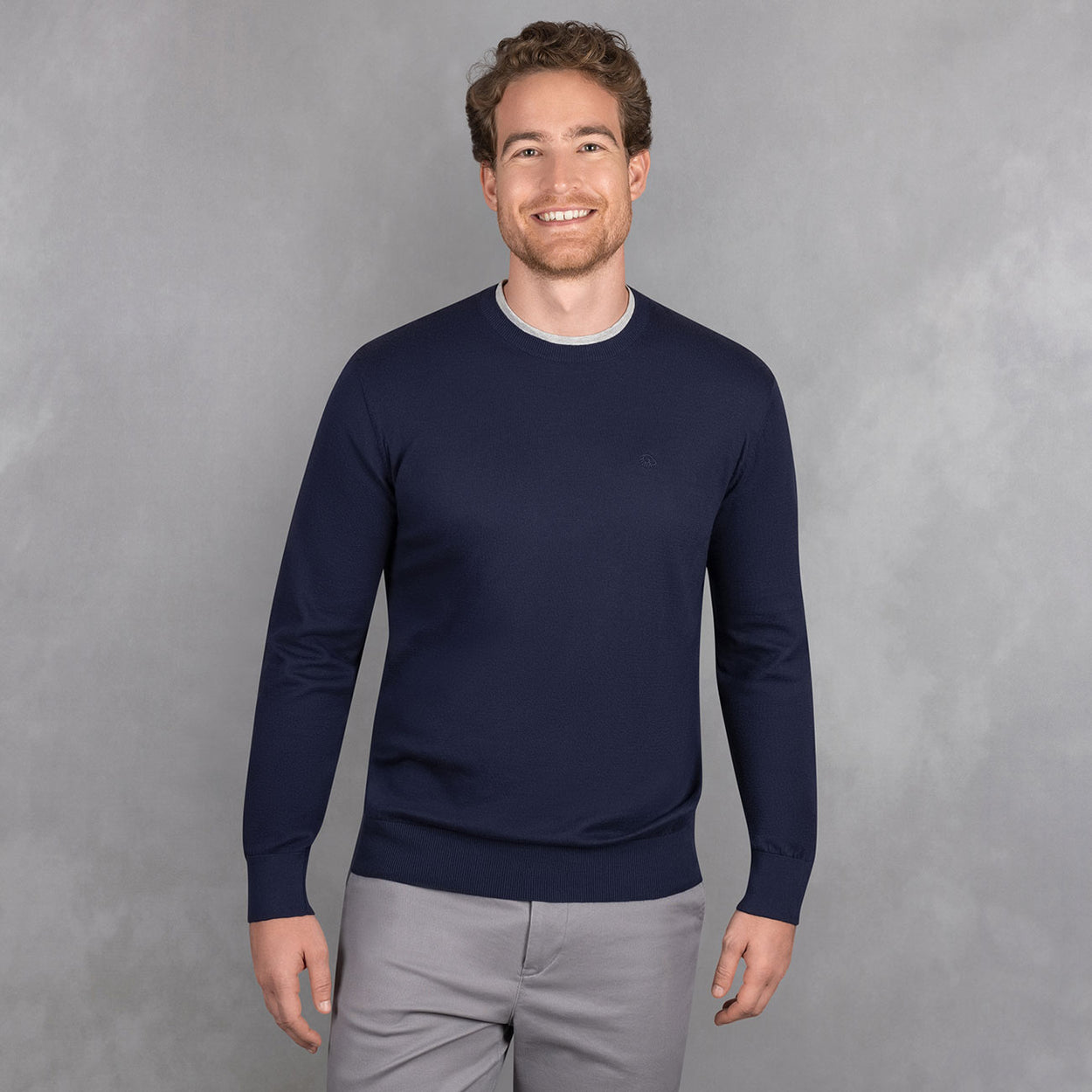 Baumwollpullover Rundhals Herren