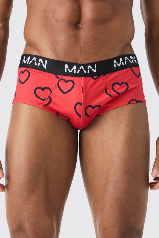 Man Unterhose mit Valentintags-Herz Print
