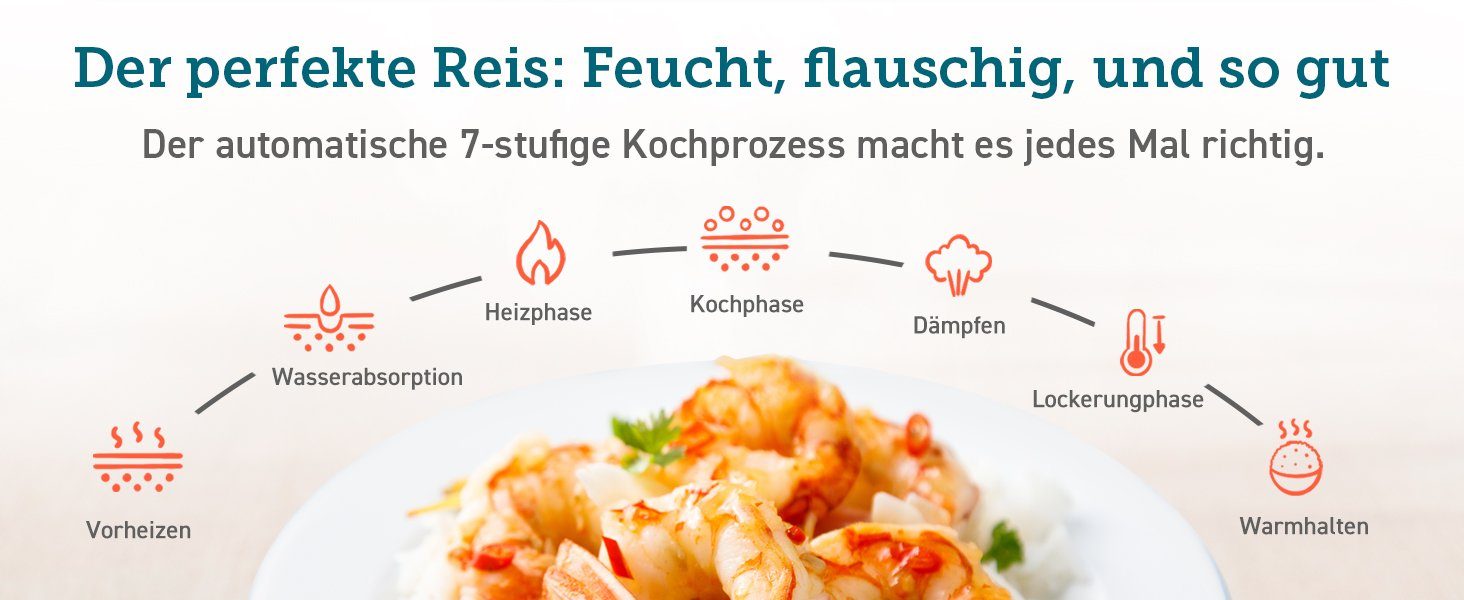 Cosori Multikocher CRC-R501-KEU + Zubehör, 970,00 W, 5,00 l Schüssel,Reis und Getreide, kochen, dämpfen, backen, Suppen, warmhalten, Timer