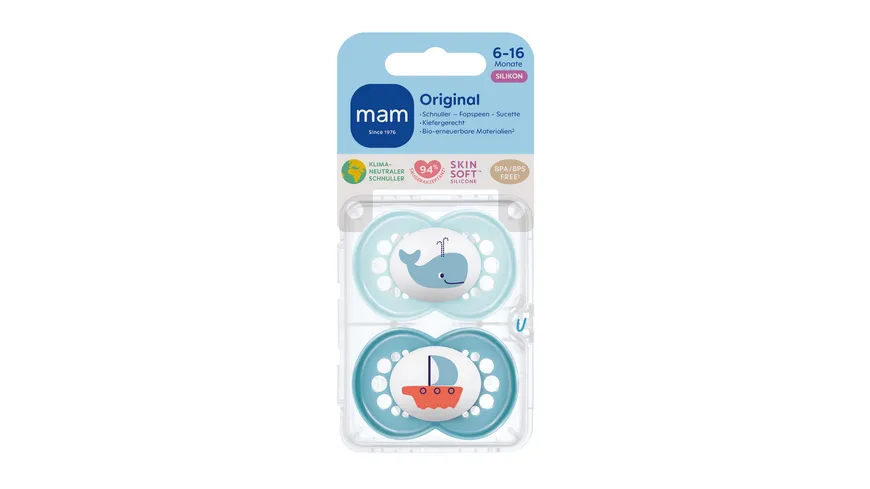 MAM Original Silikon, 6-16 Mon., 2 Stk, Wal/Boot