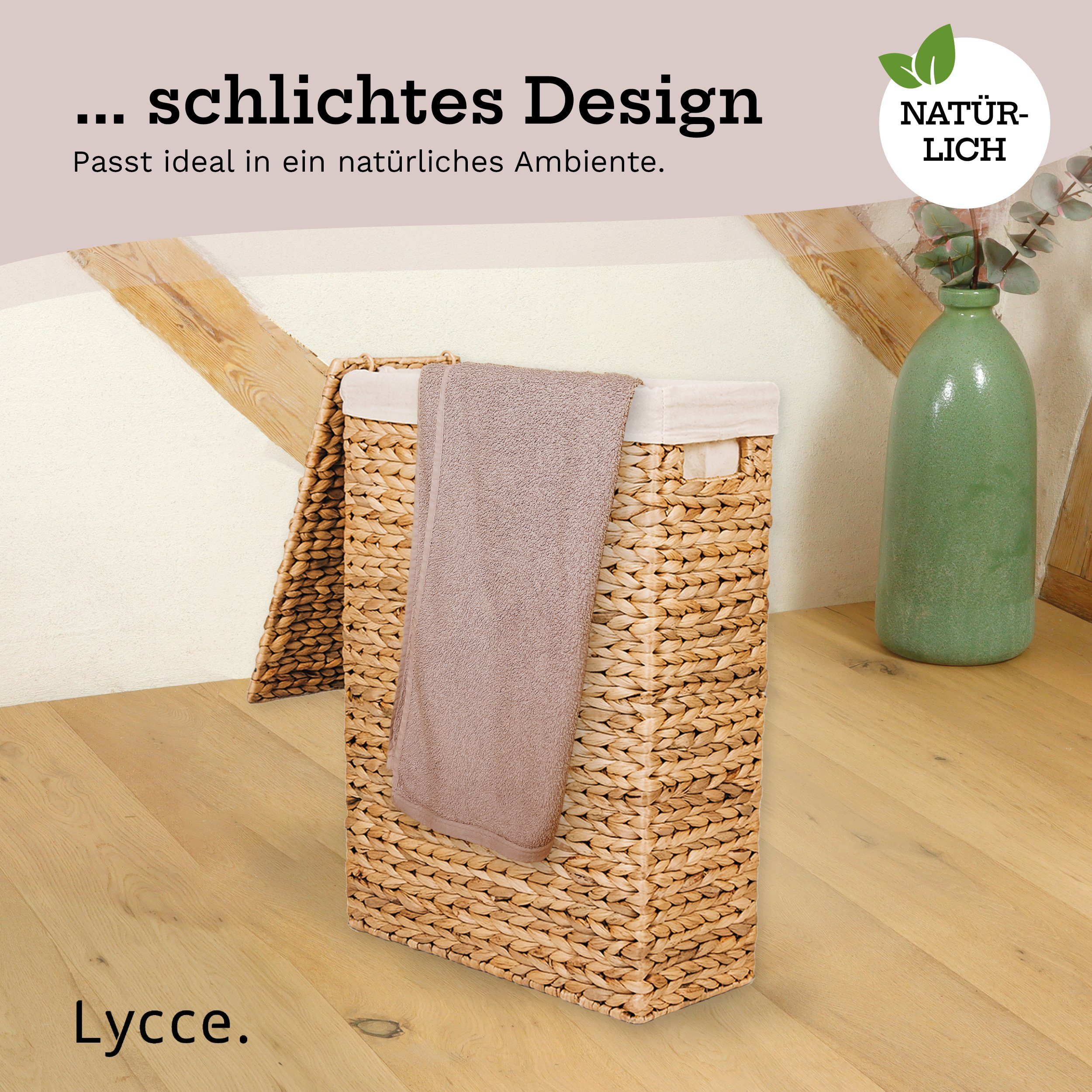 animal-design Wäschekorb, Natürliche Materialien Ökologisch schmal - ideal für Nischen