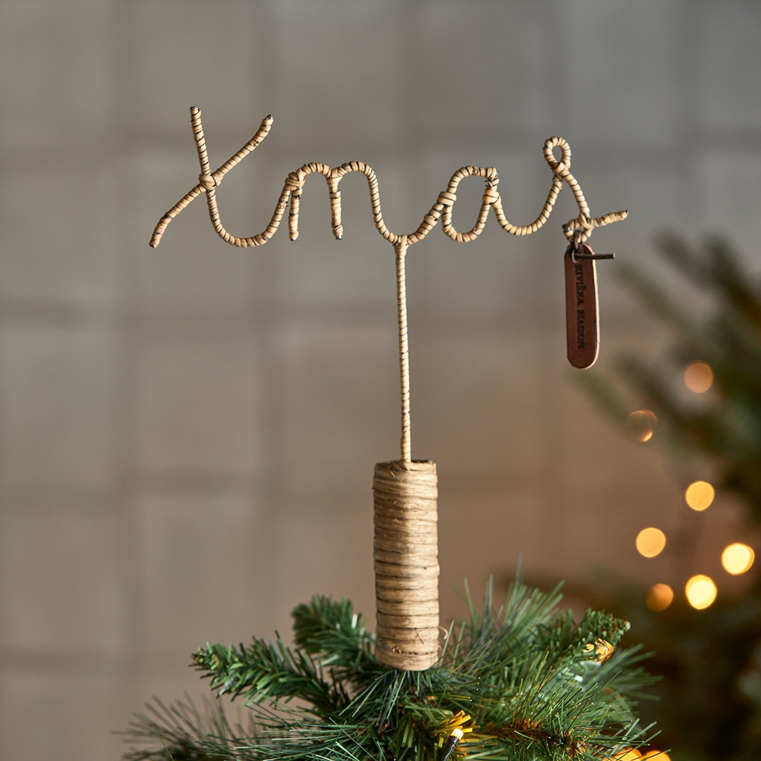 Rustic Rattan Star Tree Christbaumnadel