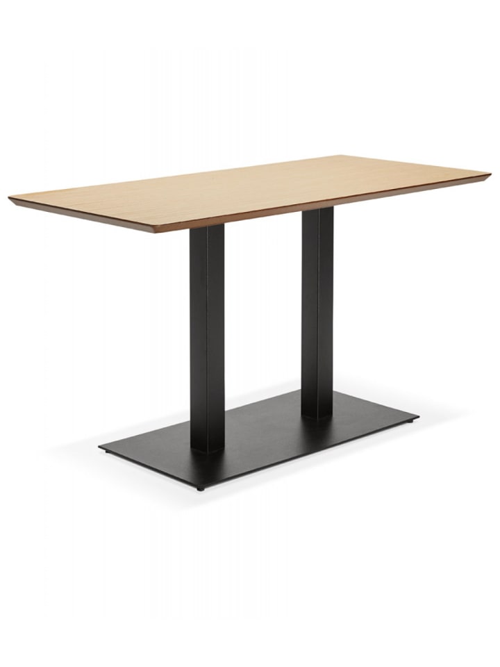 KADIMA DESIGN Esstisch Eichenfinish MDF mit Metallgestell | Designertisch Zumba in Beige günstig kaufen