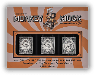 Monkey 47 Kiosk Triple Box Gin Set 3x0,05 Liter Monkey 47 Kiosk Triple Box Gin Set 3x0,05 Liter Monkey 47 Sloe Gin 29%, Dry Gin 47%, Barrel Cut 47% 0,15	 Liter - Vol 41%