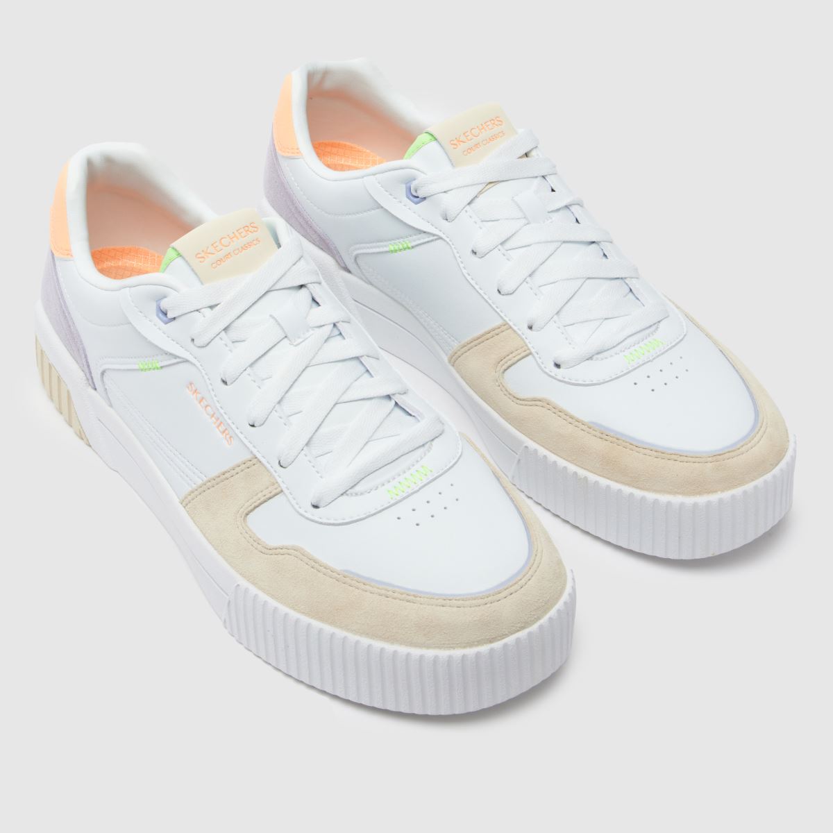 SKECHERS Jade - snygga sneakers i vitt med multifärgad färg