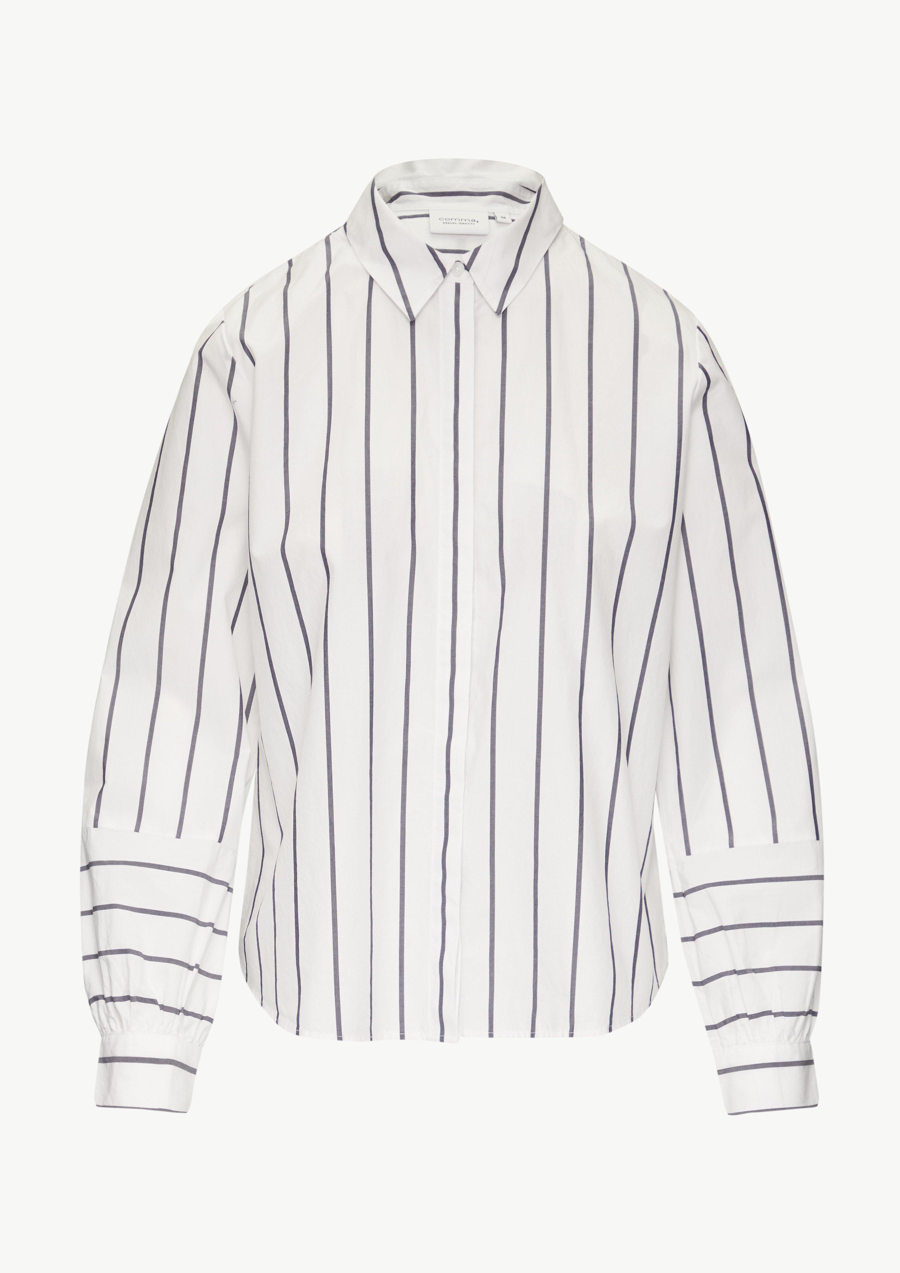 Bluse mit Nahtdetail am Ärmel - tiefblau