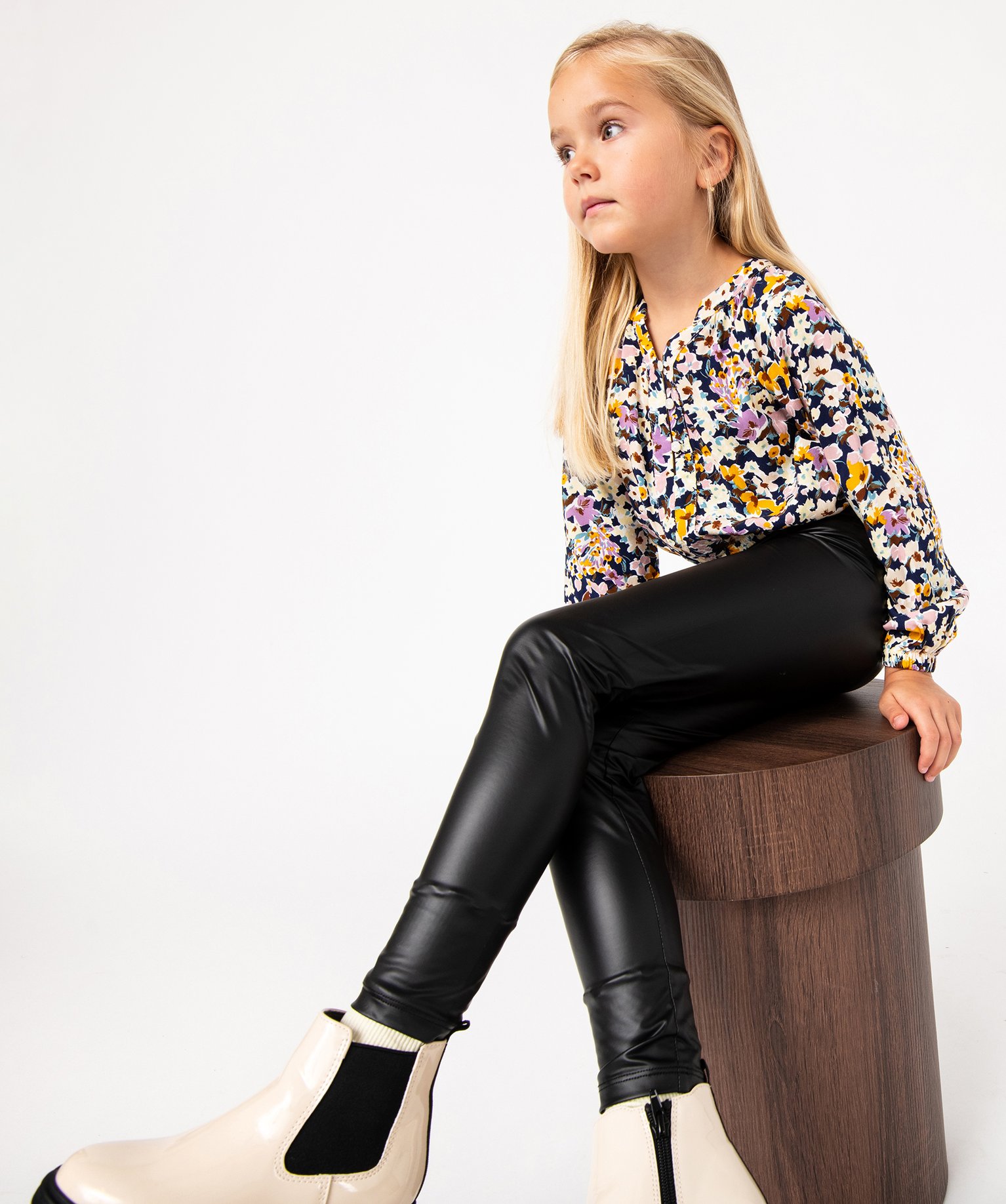 Legging long en matière extensible fille noir | GEMO