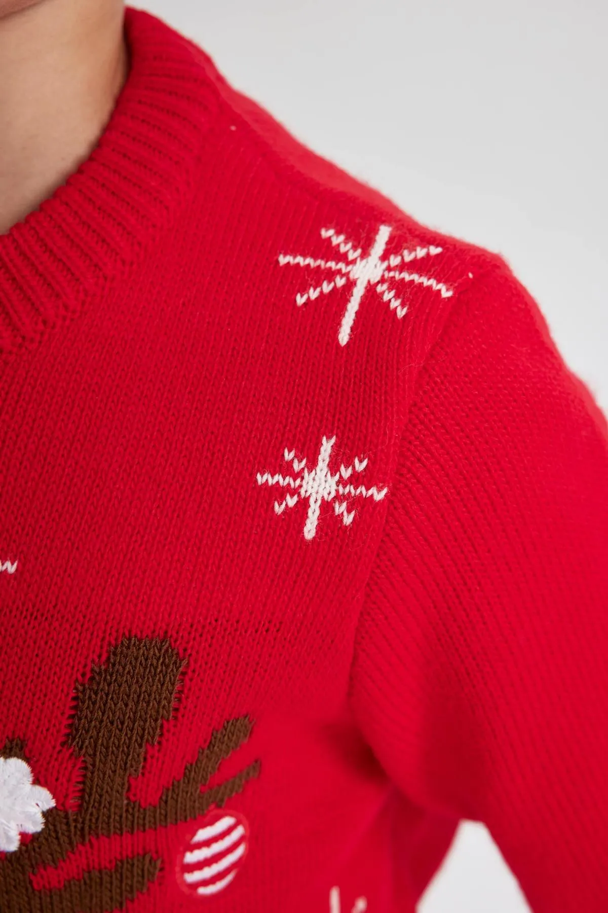DeFacto  Jungenpullover mit Rundhalsausschnitt und Neujahrsmotiv