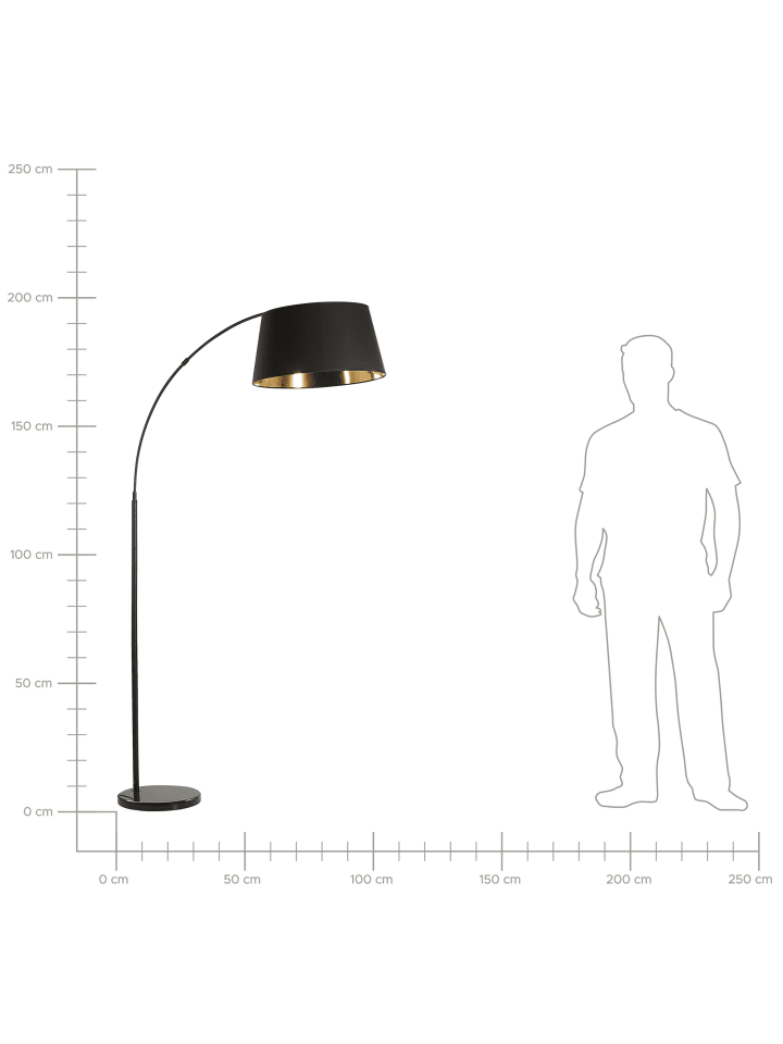 Beliani Stehleuchten YABUS in Schwarz/Kupfer - (W) 50 x (H) 197 x (L) 109 cm günstig kaufen onesize