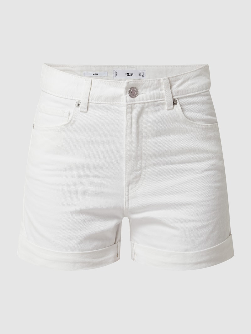 Mom Fit Jeansshorts aus Baumwolle in weiß