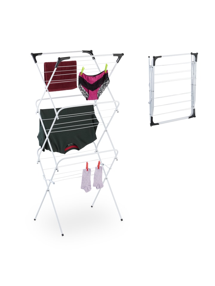 relaxdays Wäscheständer in Weiß - (B)62 x (H)136 x (T)51 cm günstig kaufen onesize