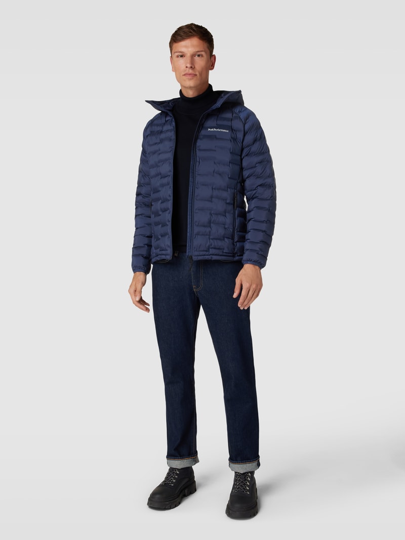 Steppjacke mit Reißverschlusstaschen Modell 'Argon' in marineblau